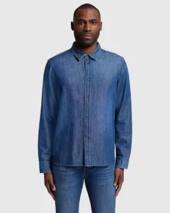 Denim Button Up Shirt in Harmattan