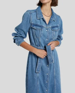 Denim Lustre Dress in Valentine