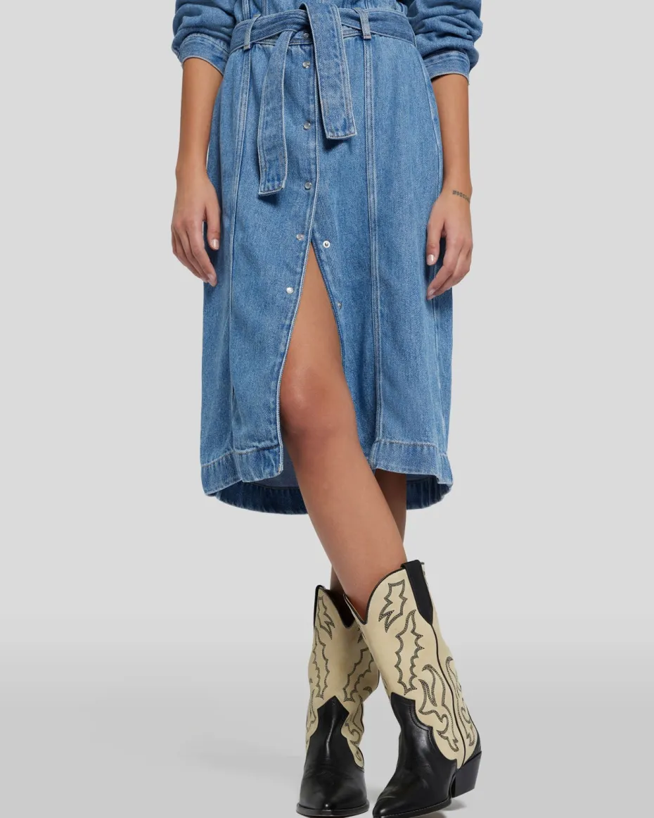 Denim Lustre Dress in Valentine