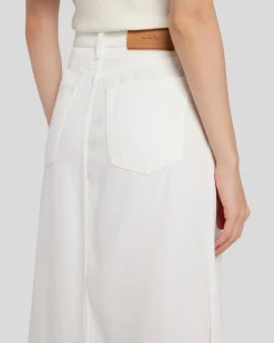 Denim Lustre Midi Skirt in Sunny