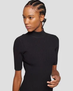 Detail Back Knit Dress in Black