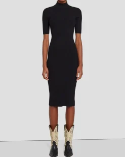 Detail Back Knit Dress in Black