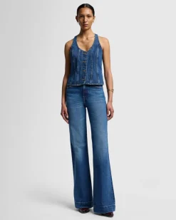 Fitted Denim Vest in Secretariat
