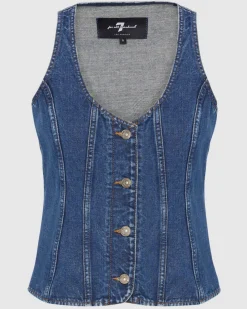 Fitted Denim Vest in Secretariat