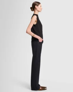 High Neck Draped Top in Milk