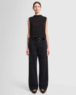 High Neck Draped Top in Milk