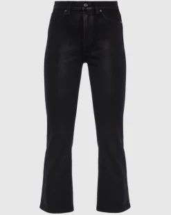 High Waist Slim Kick in Coated Camel