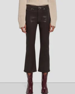 High Waist Slim Kick in Coated Camel