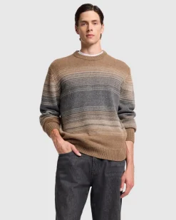 Jacquard Crewneck in Ombre Nutshell