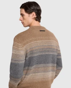 Jacquard Crewneck in Ombre Nutshell