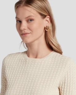 Knit Weave Top in Bone