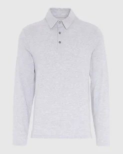 Long Sleeve Polo in Navy