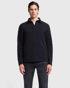 Long Sleeve Polo in Navy