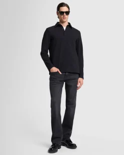 Long Sleeve Polo in Navy