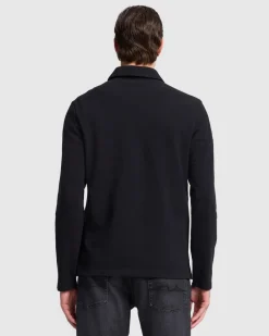 Long Sleeve Polo in Navy