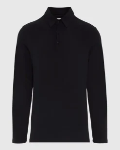 Long Sleeve Polo in Navy
