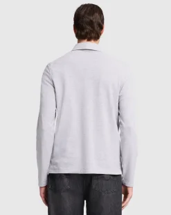Long Sleeve Polo in Navy