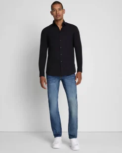 Long Sleeve Poplin Shirt in Black