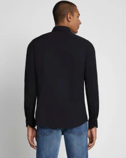 Long Sleeve Poplin Shirt in Black