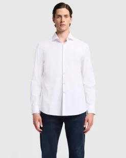 Long Sleeve Poplin Shirt in White
