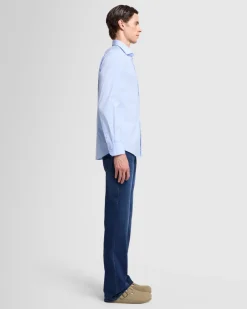 Long Sleeve Poplin Shirt in White