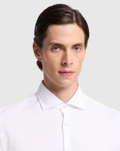 Long Sleeve Poplin Shirt in White