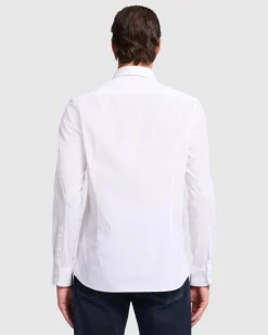 Long Sleeve Poplin Shirt in White