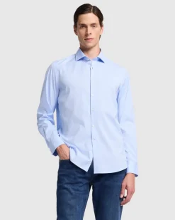 Long Sleeve Poplin Shirt in White