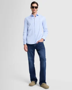 Long Sleeve Poplin Shirt in White
