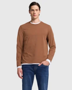Luxe Performance Long Sleeve Tee in Nutshell