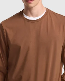 Luxe Performance Long Sleeve Tee in Nutshell