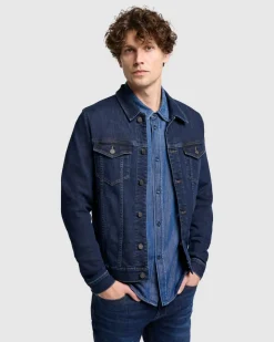 Luxe Performance Perfect Trucker Jacket in Maestro