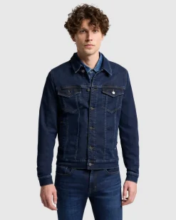 Luxe Performance Perfect Trucker Jacket in Maestro