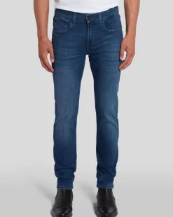 Luxe Performance Plus Slimmy Tapered In Mid-Blue