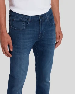Luxe Performance Plus Slimmy Tapered In Mid-Blue