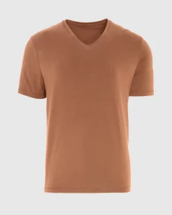 Luxe Performance V-Neck Tee in Seastar