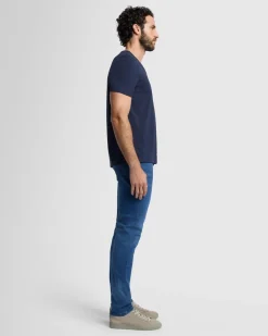 Luxe Performance V-Neck Tee in Seastar
