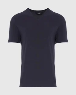 Luxe Performance V-Neck Tee in Seastar