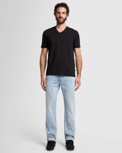 Luxe Performance V-Neck Tee in Seastar