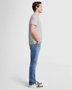 Luxe Performance V-Neck Tee in Grey Melange