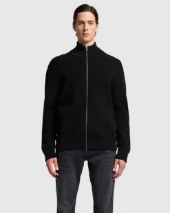 Luxe Performance Zip Sweater in Black