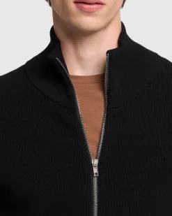 Luxe Performance Zip Sweater in Black
