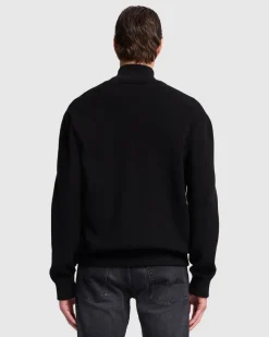 Luxe Performance Zip Sweater in Black