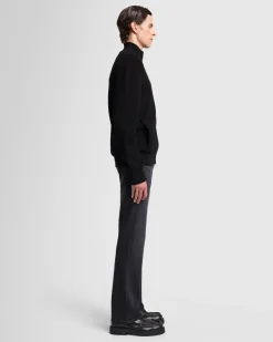 Luxe Performance Zip Sweater in Black