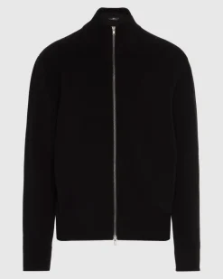 Luxe Performance Zip Sweater in Black