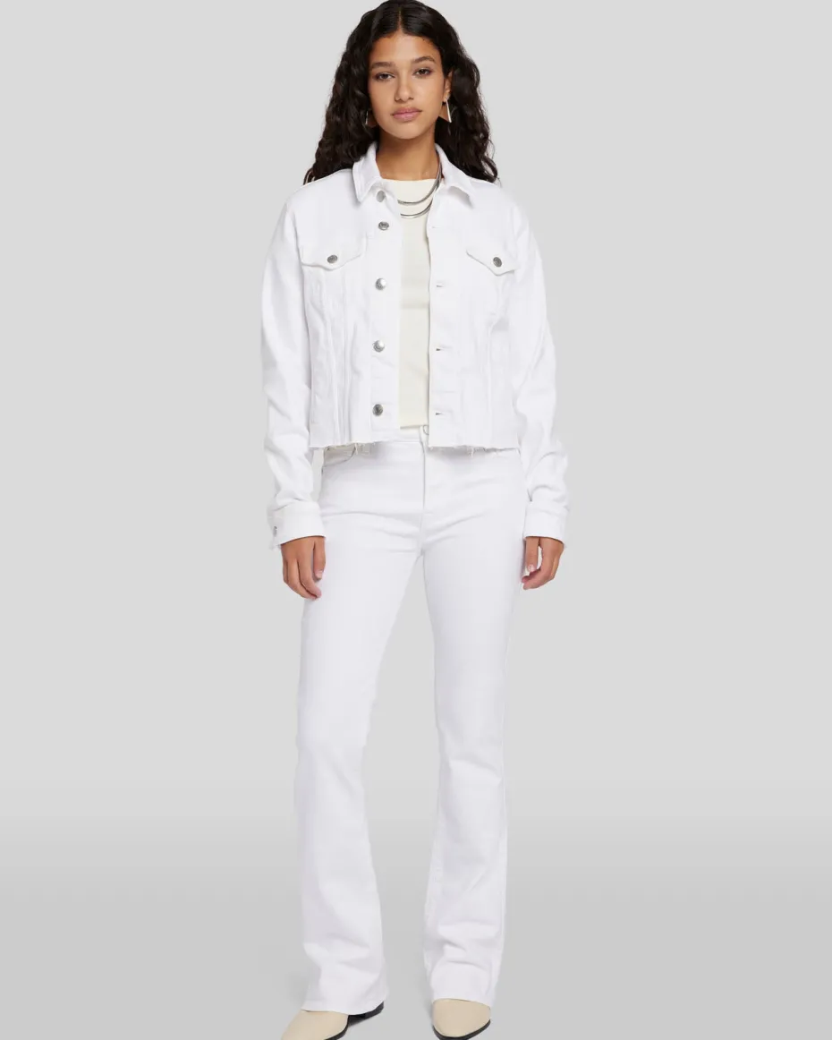 Luxe Vintage Classic Trucker With Cut Hem In Soleil