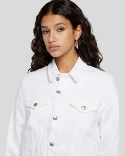 Luxe Vintage Classic Trucker With Cut Hem In Soleil