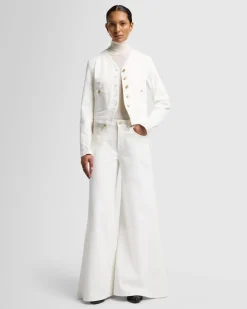 MANKIND Collarless Jacket in Vintage White