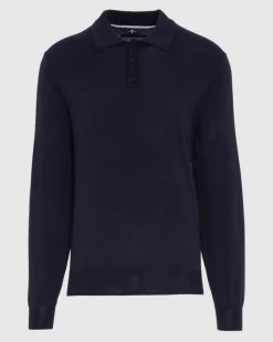 Merino Polo in Black