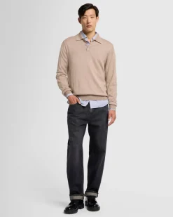 Merino Polo in Black